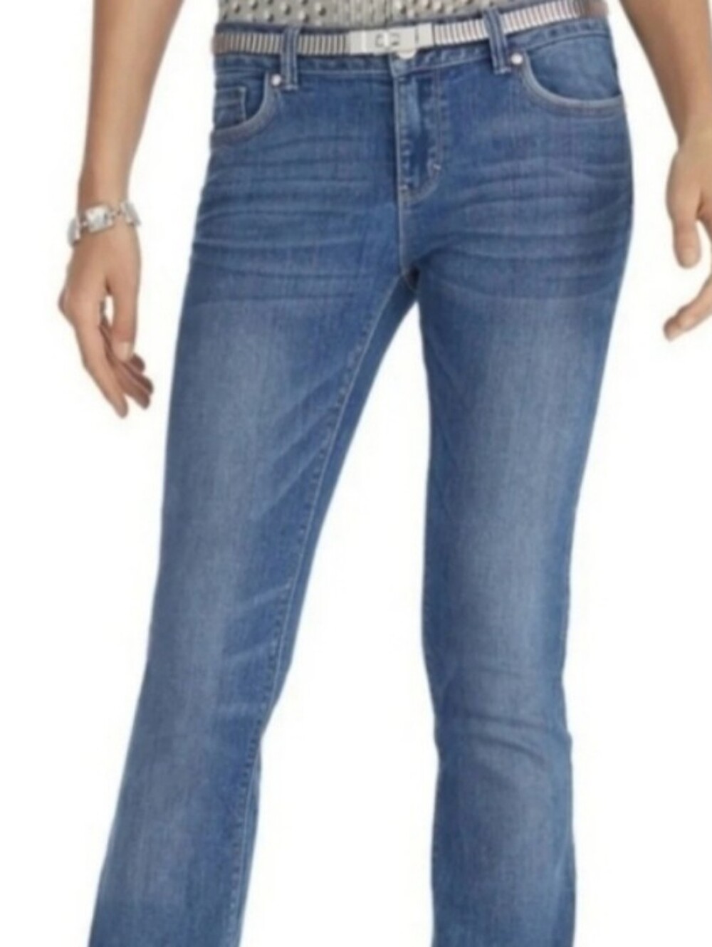 White House Black Market Skinny Flare Women's Blue Denim Jeans Size 14L